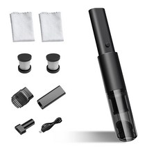 [Amazon 한정 브랜드] Glvaner 무선 핸디 클리너 자동차 청소기 필터 경량 6000PA 흡인력 USB 충전식 분체 회전 잠금 컴팩트 건습 양용 다종 노즐 포함 일본어 취급 설명서 포함