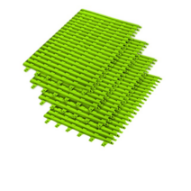 청결 미끄럼방지 욕실매트 41.5 x 24.5cm, 그린, 4개입