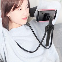 PG 목에거는 목걸이형 핸즈프리 스마트폰거치대, 1개, 고급형 블랙