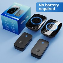 초인종 현관 비상벨 무선 차임벨 도어벨 설치 스마트 자체 전원 방수 무선 초인종 도어 벨 차임 링 배터리, 04 2Button 2Receiver_03 UK