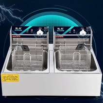 튀김기 상업용 이중 전기 식당용 업소용 대용량 전기튀김기 프라이어 2구, J