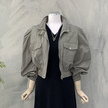 행복여[봄신상무배]샌디 핀탁 퍼프 아노락 바람막이 집업