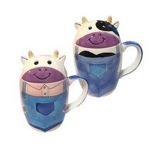 애니몰 머그 소 2p (동물머그) /뚜껑머그