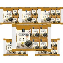 청정원 아침메뉴추천 바사삭 들기름 재래김 도시락 김 반찬 맛있는 어린이간식 4g 16봉 6개 간단한요리 간편식, 40세트
