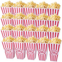Tebery 20 Pack Plastic Open-Top Popcorn Boxes Reusable Movie Theater Style Popcorn Container Set -7., 1