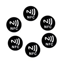 6pcs 블랙 안티 금속 스티커 NFC NTAG213 태그 NTAG 213 메탈릭 레이블 배지 토큰 스마트 휴대 전화 용, 검은 색