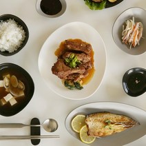 감성 조약돌 6인 42P 신혼 그릇 식기 홈 세트(사은 행사중), 화이트&그레이