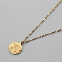 며느라기 박하선 목걸이 레이어드 코인 목걸이 여성용 여성용 조각 골드 펜던트 여자 남성 심플 라운드 여신 숭배 유명인 메달 보석