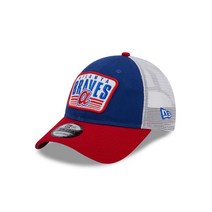 New Era 애틀랜타 브레이브스 블루 뉴에라 패치 트러커 메시 9포티 스냅백 모자 196819236348