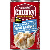 Campbells 캠벨 Cheder Bacon Bits Soup 청키 베이크 포테이토 체다 베이컨 비트스프 6캔, 1개