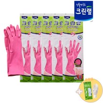 크린랩 ES크린고무장갑 중형 분홍 5입 (증정)속장갑 1입, 1개