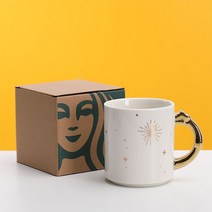 스타벅스 2022 크리스마스 커피잔 세라믹 머그컵 스타벅스 머그컵 대용량 커피 잔，395ML, A