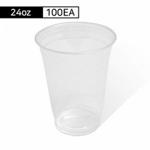 24온스 PET컵 투명컵 테이크아웃컵 아이스컵 100개, 단품, 단품