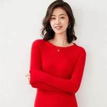 슬림핏원피스 미드 롱스웨터 여성 겨울 가을 배합 코트 의 이너웨어 라운드넥 긴 소매 1658727126