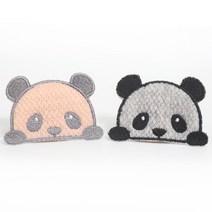 [펠트친구] 아기 팬더곰와펜[1769]/가방 의류 소품 꾸미기 리폼 포인트 악세사리 동물, 화이트