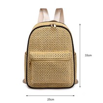 여성 백팩 책가방 여름 짚 배낭 비치 수제 짠 학교 책 가방 위한 일일 데이 팟 캐주얼 여행 핸드백 538aEA9d1