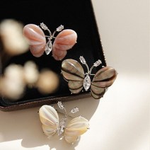 바이데이지 자개 나비 큐빅 브로치 Bb0361