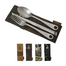 루엣비든 빈티지 커트러리 컬렉션 세트, 블랙멀티캠(수저+젓가락+포크+파우치)