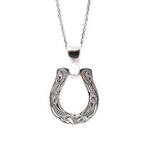 [하와이안 쥬얼리] 호스 슈 목걸이 말굽 L 사이즈 골드 실버 금속 알레르기 대응 서지컬 스테인리스 316 L (실버 × 골드 페어)