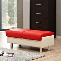 아워스토리 심플스타일 대기의자 장의자 벤치 쇼파 (수납형선택가능), 2인용-레드