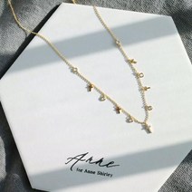ANNE엔주얼리 십자와 쥬얼리 스터즈 목걸이 여성패션데일리악세사리