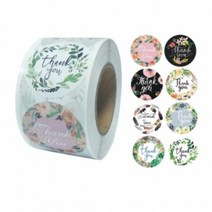 [가성비 최고]플라워땡큐스티커 빅사이즈3.8cm 8종믹스 대용량500pcs (7-02) 다꾸 YS21FE11, 상세페이지 참조, 상세페이지 참조