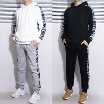 카모플라쥬 배색패치 트레이닝 셋트 남여공용 커플 츄리닝 F XL 학생 실내복 데일리룩