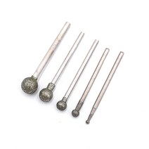 샌딩스펀지 사포 연마2.35mm 섕크 중급 볼 모양 다이아몬드 연마 비트 필링 바늘 f 타입 비트 다이 그라인더dremeldremel 용 회전 도구, 4.0mm, 24개