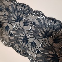 dklace 스판레이스모음 / 레이스 8-73291 폭 17cm 자가드, 블랙