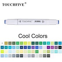 음주 측정기 Touch five멋진 컬러 아트 마커 더블 헤드 알코올 기반 브러시 펜, 141