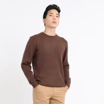 아이유즈 NOB NOB 커플 소프트 머슬핏 골지 라운드 니트티셔츠