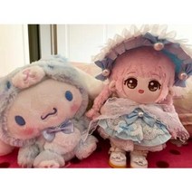 15cm 20cm 아이돌인형옷 하늘보닛 레이스 드레스 무속성인형 의상 솜뭉치 솜깅 랄라솜