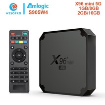WESOPRO-X96 미니 5G 안드로이드 9.0 TV 박스 Amlogic S905W4 2.4Ghz 5GHz 듀얼 와이파이 4K 넷플릭스 미디어 플레이어 구글 셋톱, 01 미국 플러그_02 X96Mini 5G(2G16G)