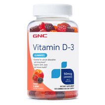 GNC 비타민D3 구미 2000IU 피치베리맛 120정 콜레칼시폐롤, 1개, 기본