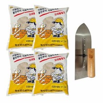 철물팩토리 급결 방수 시멘트 3kg 4개+흙손 몰탈 접착제 보수몰탈 고강도 소포장, 급결방수시멘트 3kg 4개+흙손