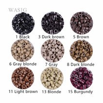 200 개 500 개/갑 5.0 미리메터 실리콘 줄 마이크로 링크 링 비즈 헤어, 04 6 Gray blonde 200pcs