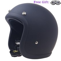 TT amp CO CASCOS 바이크 오토바이 헬멧 3/4 하프 스쿠터 빈티지 유리섬유 카스코 모토 오픈 페이스 레트로 베스파 고글 바이크헬멧 오토바이헬멧, [04] XL, [02] mat black
