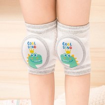 돌아기 무릎 보호대 찍찍이 아기 팔꿈치 걸음마 베이비 성장판 쿠션 백일 신생아 밸크로, 공룡_그레이