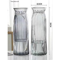 독창성 미니멀리스트 기본 색상 투명 유리 꽃병 현대 노르딕 홈 거실 장식 스탠드 꽃 테라리움, [34] H1, 34 H1