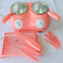 베이킹 초콜릿 멜팅 포트 가정용 전기 수제 초코 DIY 스토어, 핑크 더블팟