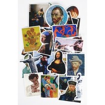 명화 스티커 세트 키치 인스 힙한 고흐 다꾸 핸드폰 아이패드 노트북 다이어리꾸미기, C형/40장 [고흐]