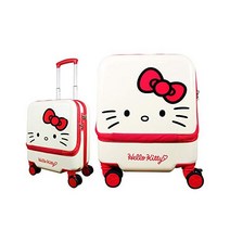 산리오 일본 정품 헬로 키티 화이트 레드 앞 주머니 포인트 미니 기내용 16인치 30L