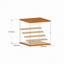 투명 아크릴 전시함 수납박스 피규어 진열 레고 정리, 5단 32*32*33cm[열림문]2m LED등
