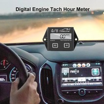 속도측정기타이머 오토바이 엔진 tach Hour Meter Gauge 모토 마린 보트 모터 스트로크 자동차 용 디지털 L, 01 Black