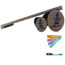 두개의 롤러(11cm + 16cm) 밸런스보드(+루프밴드) 인도보드 원목보드 코어 전신운동 홈트, 보드(정상 11cm롤러(16cm불포함))+루프밴드