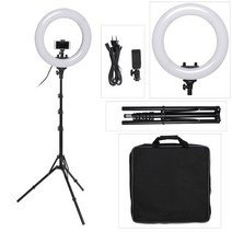 18 인치 스튜디오 조명 LED 링 라이트 전화 카메라 램프 TikTok Youtube 비디오 메이크업 Profissional, [02] With 190cm tripod