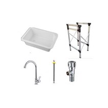 소형 간이 싱크대 씽크대 사무실 미니싱크 보조 미니 개수대, 소 싱크대+스탠드+수도꼭지+호스 앵글 밸브