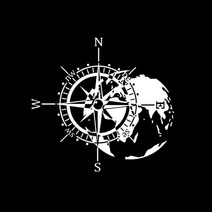 카라반스티커 자동차 데칼 차량 랩핑 메탈 스티커 산 모험가 나침반 맵 그래픽 rv 비닐, 하얀, 내가 50x47cm, 종이상자 포장, 1개