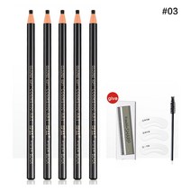 5 PCS 눈 눈썹 채우기 정의 연필 안구 연필 갈색 눈썹 연필 쇄석 껍질 오프 눈썹 연필이 오래 지속됩니다., 블랙 파이브 팩