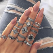 브랜드없음 보헤미아 조절 가능한 여성 반지 히피 보석 뱀 세트 스테인레스 스틸 schmuck finger ring bts accesorios jewellery